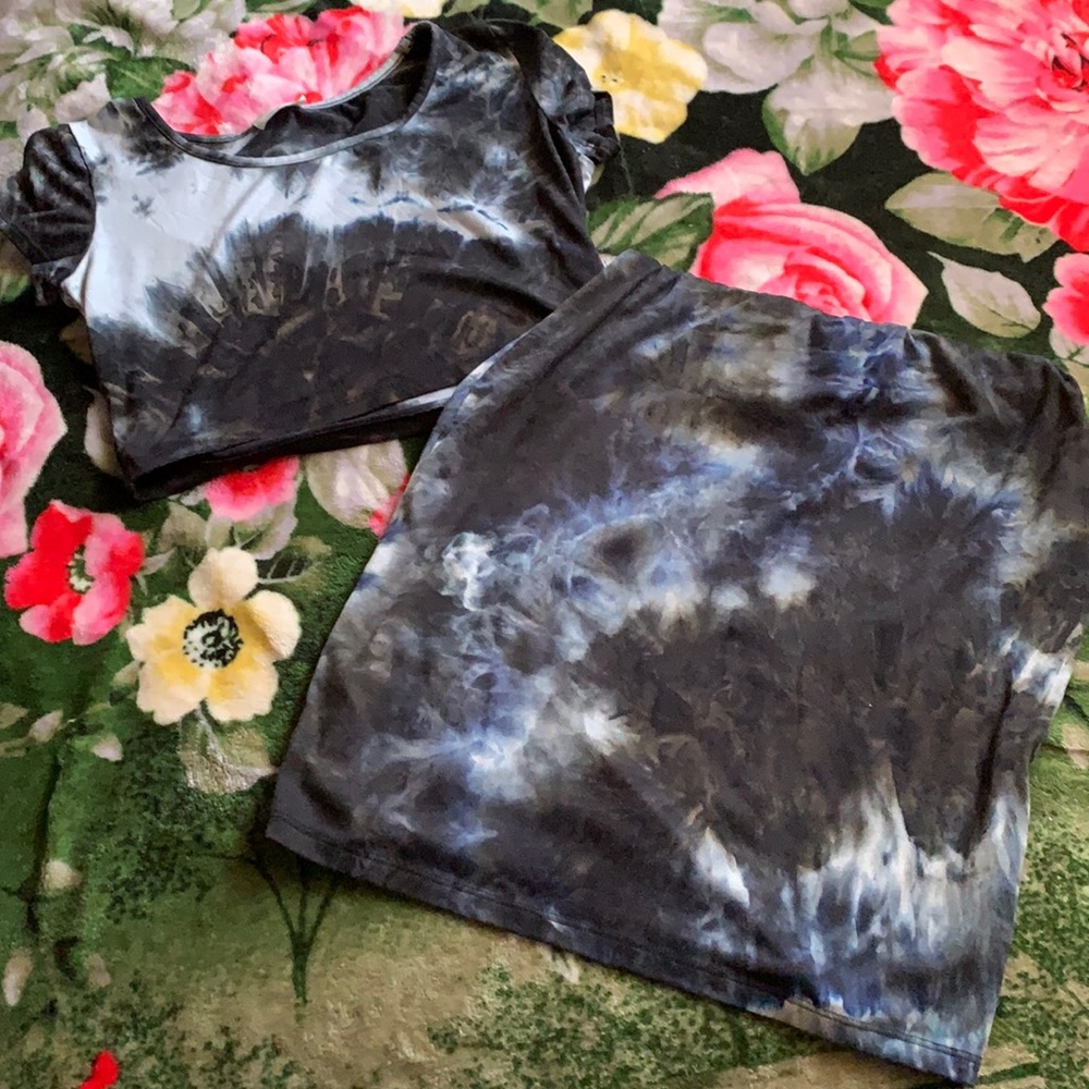 Blue tie dye 2 piece